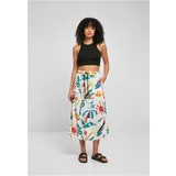 UC Ladies Women's viscose midi skirt white sand and fruit