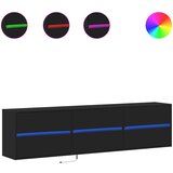 Maison Chic Stenska TV omarica - TV stojalo - Televizijska omarica z LED lučkami črna 180x31x45 cm, (21700319) Cene