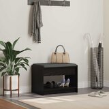  Klupa za hodnik s jastukom s policom Crni Hrast 63 x 38 x 45 cm | shoptok.hr