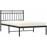  Metalni okvir za krevet s uzglavljem crni 100x200 cm | shoptok.hr