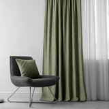  Curtain MILANA color olive style classic flex 9.5 cm with double pleat chenille 140x270 HOMEDE | shoptok.hr