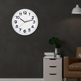 Analogni Zidni sat, staklena prednja strana, 1 x AA baterija, 300 mm - AWC300WH | shoptok.hr