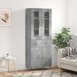vidaXL Visoka komoda siva betona 69 5x34x180 cm od konstruiranog drva | shoptok.hr