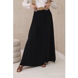 Kesi Włoski Viscose skirt with decorative belt black | shoptok.hr