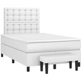  Krevet s oprugama i madracem bijeli 120x200 cm od umjetne kože | shoptok.hr