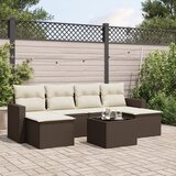  7-dijelni set vrtnih sofa od poliratana s jastucima smeđi | shoptok.hr