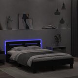  Okvir za krevet s uzglavljem i LED crni 135x190 cm | Eponuda.ba
