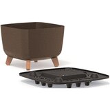 Prosperplast Gracia Square Eco Wood cvetlična posoda 29 cm – Coffee | Shoptok.si