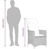 vidaXL 3-dijelni bistro set s jastucima crni od poliratana | shoptok.hr