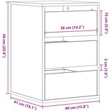 vidaXL Kotni predalnik sonoma hrast 40x41x58 cm inženirski les | Shoptok.si