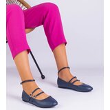 D/CEO marka niezdefiniowana Navy blue eco-leather ballet flats with buckles Vitoldora | ePonuda.com