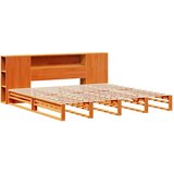 Krevet s regalom za knjige bez madraca 200x200 cm masivno drvo | Eponuda.com