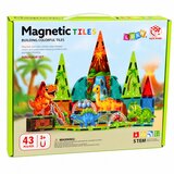 Magnetic Construction Blocks Dinosaurs Volcano Colorful 43 pcs. | shoptok.hr