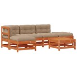  Set lounge namještaja za vrt 5 pcs Vosak smeđa i taupe - Vosak smeđa bor | shoptok.hr