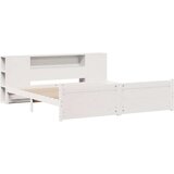 vidaXL Knjižna postelja brez vzmetnice bela 200x200 cm trdna borovina | Shoptok.si