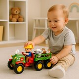  Edukativni traktor sa prikolicom i farmerom sa zvučnim efektima - village | Shoptok.si
