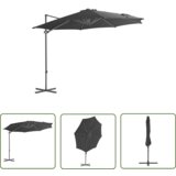  The Living Store Previsni senčnik z jeklenim drogom 300 cm antracit - Previsni Senčnik, (21742577) Cene