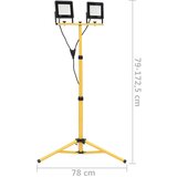 vidaXL LED reflektor s stojalom 2x50 W hladno bel | Shoptok.si
