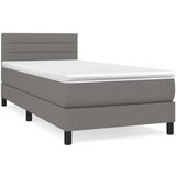  Box spring postelja z vzmetnico temno siva 90x190 cm blago, (20846743) | Shoptok.si