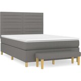  Box spring postelja z vzmetnico temno siva 140x200 cm blago, (20846855) | Shoptok.si