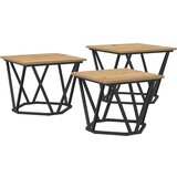  Kava Stol 3 pcs Umjetnički hrast Inženjerska drva i čelik | shoptok.hr