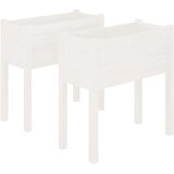 Maison Chic Vrtno cvetlično korito - Cvetlični Lonec 2 kosa belo 70x31x70 cm trdna borovina, (21789622) Cene