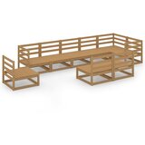  The Living Store Vrtna sedežna garnitura 9-delna medeno rjava trdna borovina - Vrtna Sedežna Garnitura, (21459461) | Shoptok.si