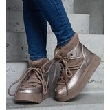Gemre Dark beige snow boots on a platform lined with fur Sapphi | Shoptok.si