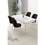 Hanah home nil - white, black whiteblack dining table & chairs set (5 pieces) | ePonuda.com