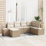 vidaXL Set vrtnih sofa s jastučićima - Bež poli ratan Cijene