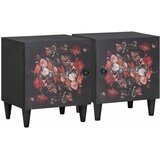 Ormarić s vratima 2 pcs Crna 40 x 33 x 46 cm Čvrsto drvo manga | shoptok.hr