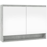  Kupaonski ormarić s ogledalom 80 x 15 x 60 cm MDF boja betona | shoptok.hr