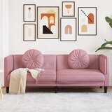  Trosjed s jastucima ružičastog baršun | shoptok.hr