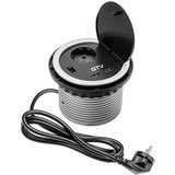 Gtv vgradna vtičnica CHARGER 1x220V + 2xUSB Ø100mm | Shoptok.si