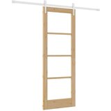  Klizna vrata 73,5 x 198,5 cm Masivna borovina i staklo Prirodna | shoptok.hr