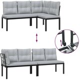 vidaXL 6-dijelni set vrtnih sofa s jastucima čelik obložen prahom crni | shoptok.hr