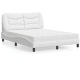 Krevet s madracem Hvar bijeli 140x190 cm od umjetne kože | Eponuda.com