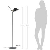 Kave Home Crna stojeća svjetiljka s metalnim sjenilom (visina 152 cm) Aurelia – | shoptok.hr