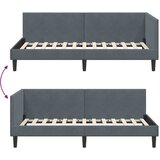  Kutni okvir kreveta Tamno siva 90 cm x 190 cm Baršun | shoptok.hr