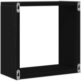  Zidne kockaste police 4 kom crni hrast 30x15x30 cm inženjersko drvo | Shoptok.si