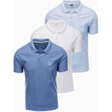 Ombre Set of men's pique knit polo shirts 3-pack Cene