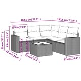 vidaXL 6-dijelni set vrtnih sofa s jastucima crni od poliratana | shoptok.hr