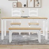  Blagovaonski stol PANAMA bijeli 160x80x75 cm masivna borovina | shoptok.hr