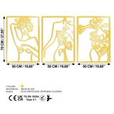 WALLXPERT dekorativni metalni zidni pribor golden triple silhouette 1 | ePonuda.com