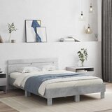  Okvir kreveta s uzglavljem siva boja betona 120x190 cm drveni | shoptok.hr