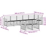  Set vanjskih sofa 8 pcs Bijela 308 x 130,5 x 73 cm | shoptok.hr