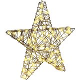 vidaXL 3D zvezda med 50 LED Toplo bela 55 x 52.5 x 9 cm Ratan | Shoptok.si