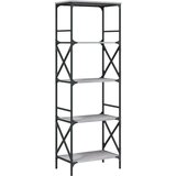 vidaXL Knjižna omara 5-nadstropna siva sonoma 59x35x171 cm inž. les | Shoptok.si