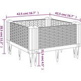  Cvetlično korito z zatiči belo 42,5x42,5x28,5 cm PP | Shoptok.si