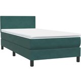 Box spring postelja z vzmetnico temno zelena 80x220 cm žamet, (21791435) | Shoptok.si